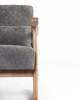 Margaret Wooden Rocking Chair - Cotton - Grey