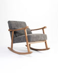Margaret Wooden Rocking Chair - Cotton - Grey