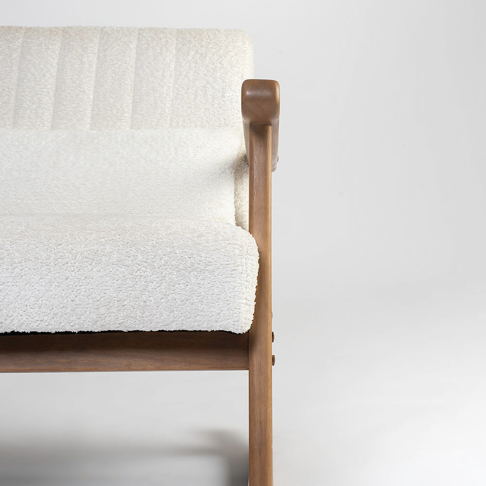 Margaret Wooden Rocking Chair - Cotton - White