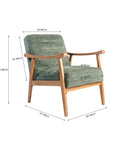 Tulsa Petal Rubberwood Armchair- Cotton
