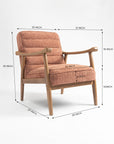 Tulsa Petal Wooden Armchair - Cotton - Dusty Rose Brown