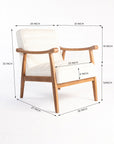 Tulsa Petal Wooden Armchair - Cotton - White