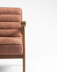 Tulsa Petal Rubberwood Armchair- Cotton - Dusty Rose Brown
