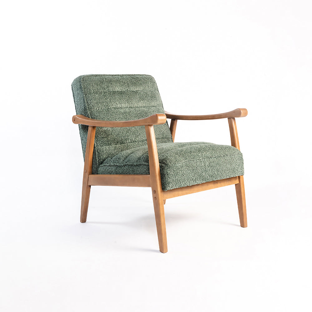 Tulsa Petal Wooden Armchair - Dark Green