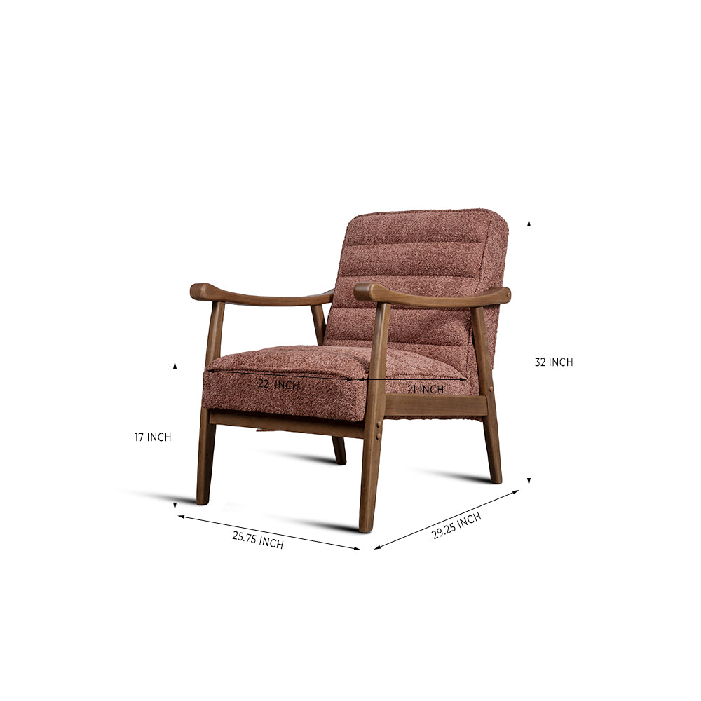 Tulsa Petal Rubberwood Armchair- Cotton