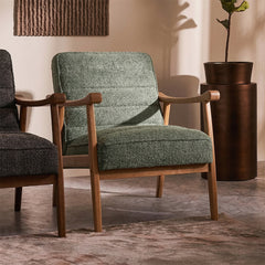 Tulsa Petal Wooden Armchair - Dark Green