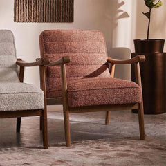 Tulsa Petal Wooden Armchair - Dusty Rose Brown