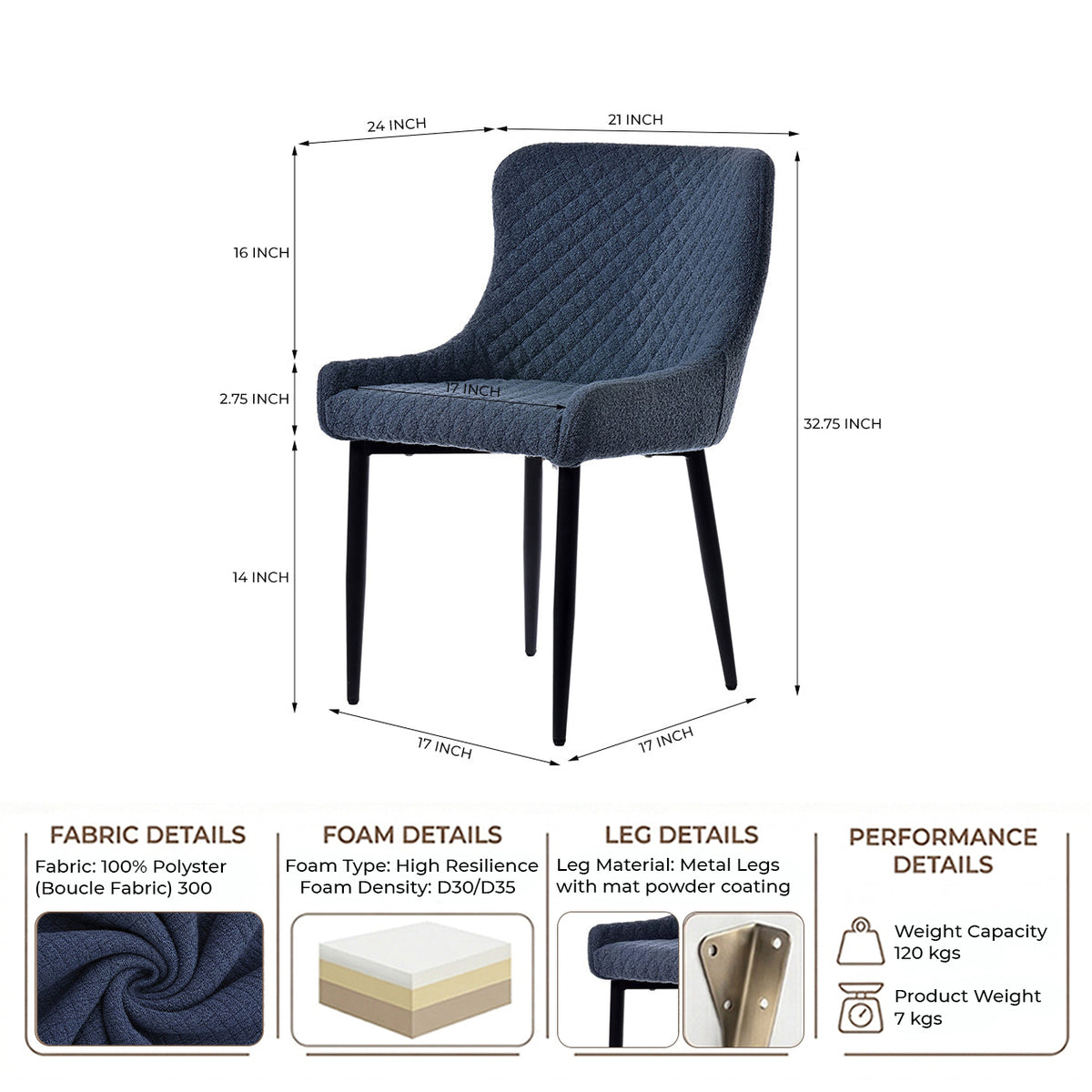 Loberona Dining Chair - Blue