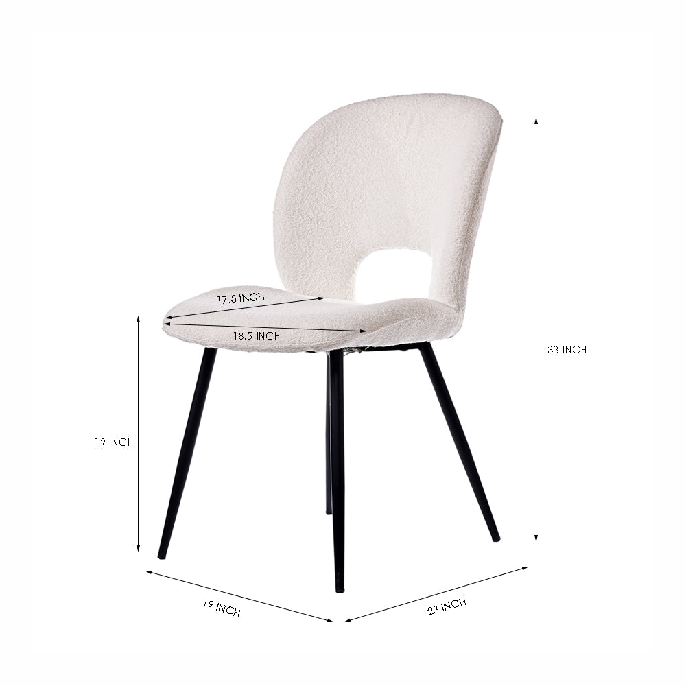 Ivoces Boucle Dining Chair - White