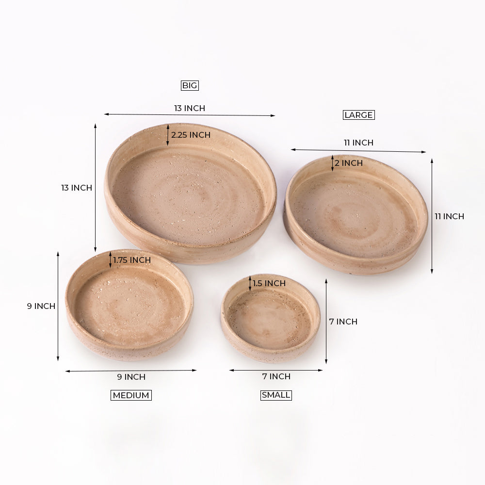 Amber Atrium Cement Bowl - Big Large Medium Small All