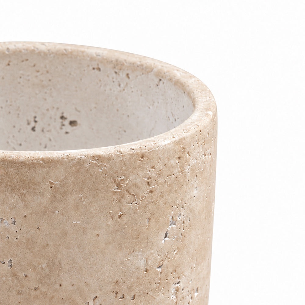 Crystal Charm Off White Cement Table Vase - Set of 2