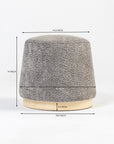 Bennie Joy Boucle Plywood Pouf - Grey