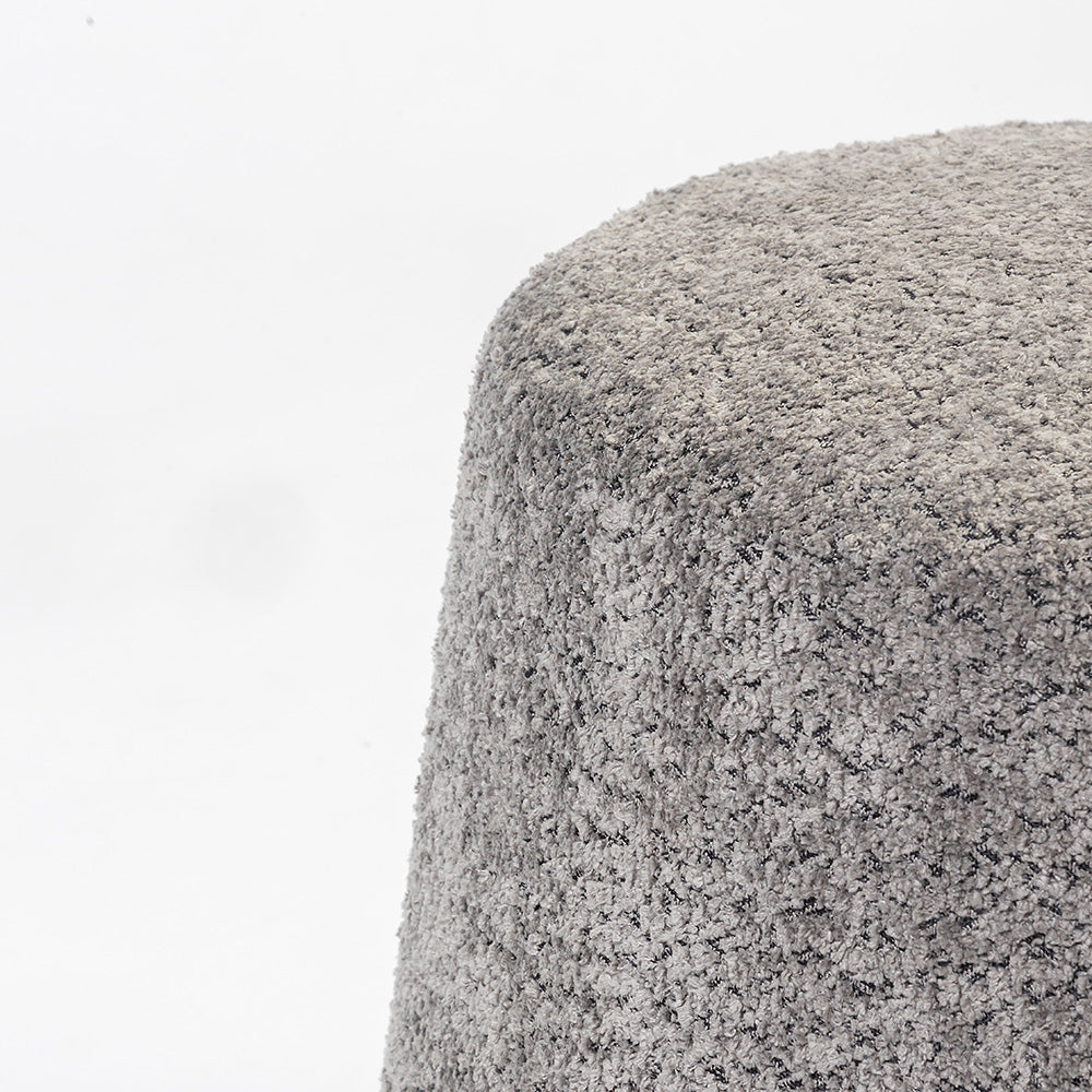 Bennie Joy Boucle Plywood Pouf - Grey