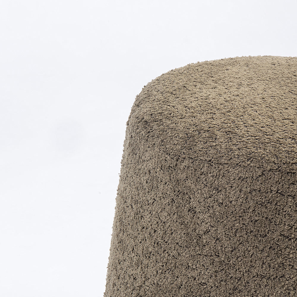 Bennie Joy Boucle Plywood Pouf - Green