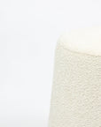 Bennie Joy Boucle Plywood Pouf - White
