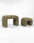 The Loo Boucle Pouf Bench - Green