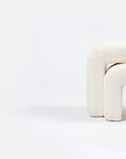 The Loo Boucle Pouf Bench - White