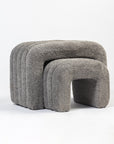 The Loo Boucle Pouf Bench - Grey