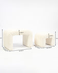 The Loo Boucle Pouf Bench - White