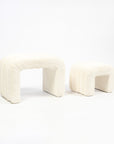 The Loo Boucle Pouf Bench - White