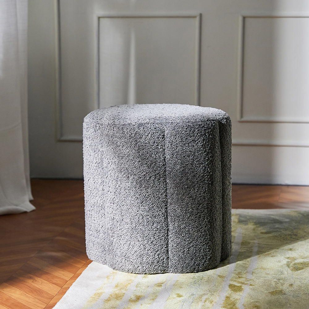 Crown Luxury Wooden Pouf - Cotton