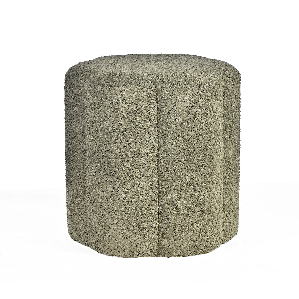 Crown Luxury Wooden Pouf - Cotton