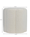 Crown Luxury Boucle Pouf - White