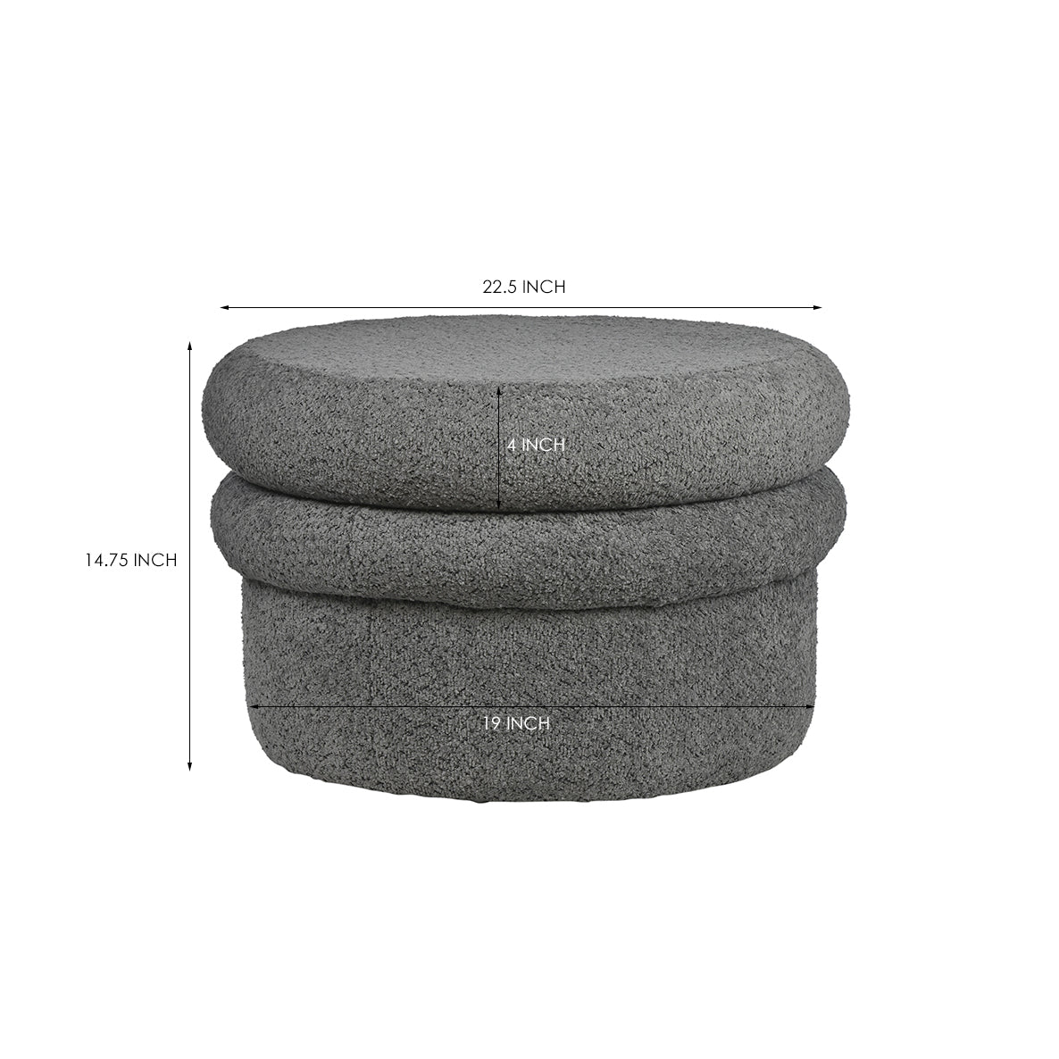 Mist Plywood Pouf- Cotton