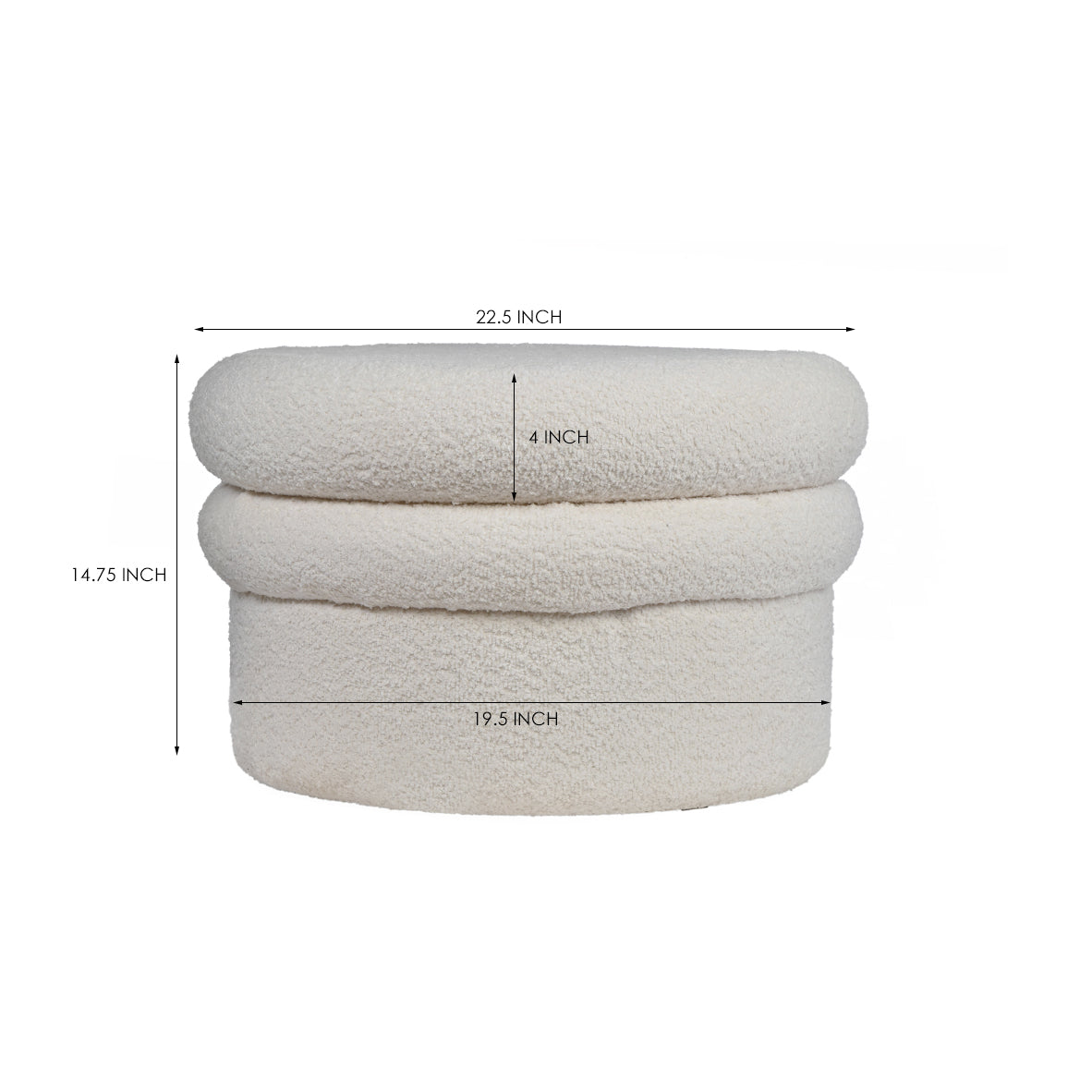 Mist Plywood Pouf- Cotton