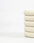 Elves Boucle Plywood Pouf - White