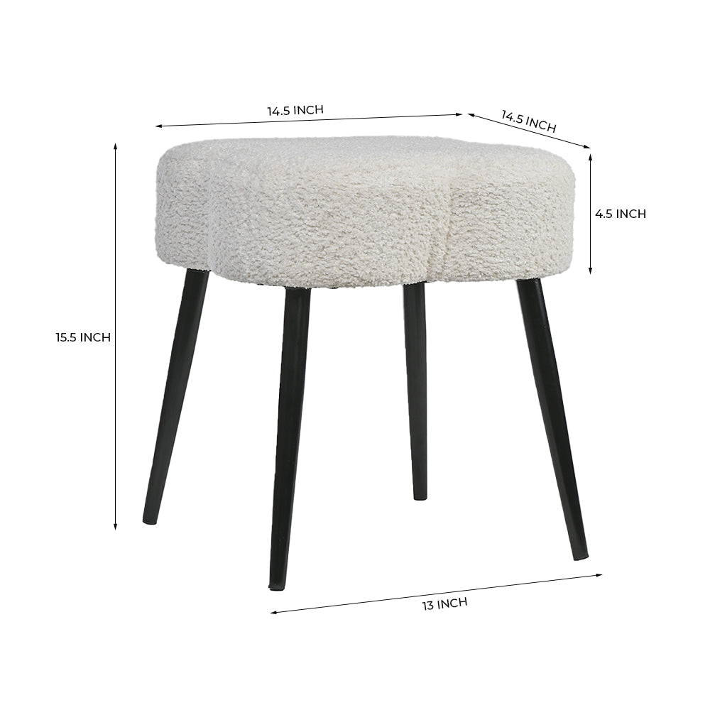 Olive Prestige Iron Stool - Cotton - White