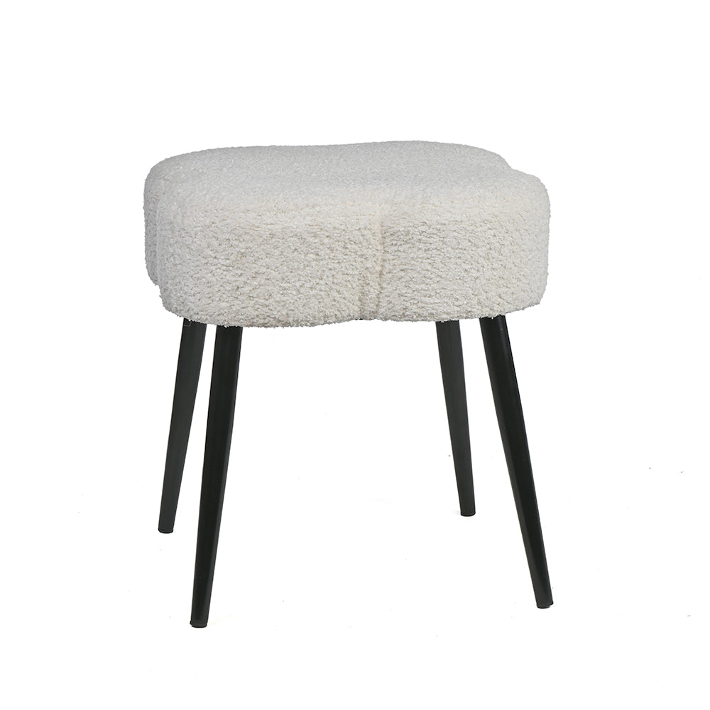 Olive Prestige Iron Stool - Cotton - White