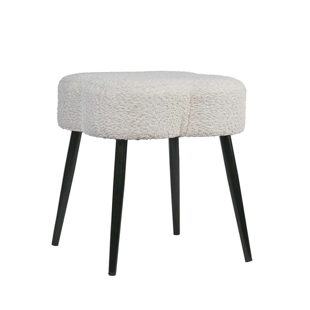 Olive Prestige Iron Stool - Cotton - White