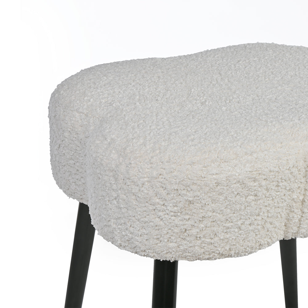 Olive Prestige Iron Stool - Cotton - White