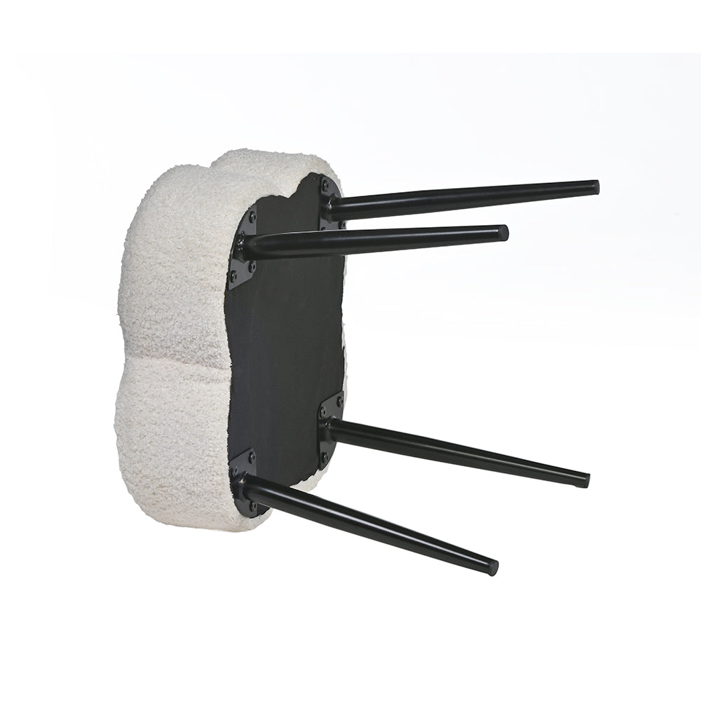 Olive Prestige Iron Stool - Cotton - White