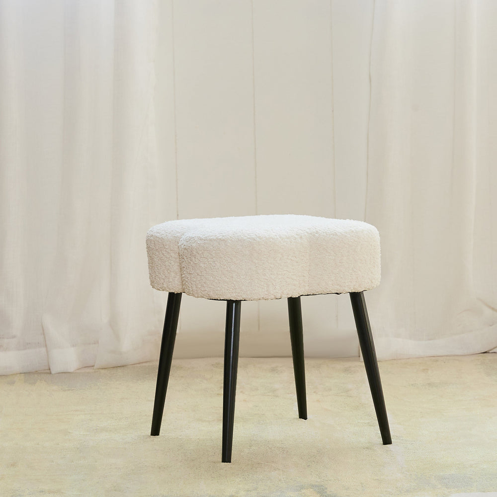 Olive Prestige Iron Stool - Cotton - White