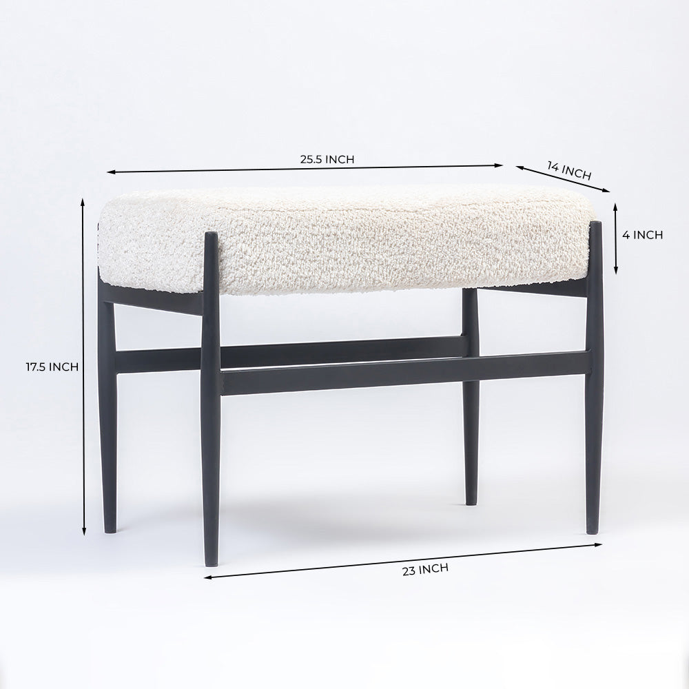 Quaint Iron Bench - White