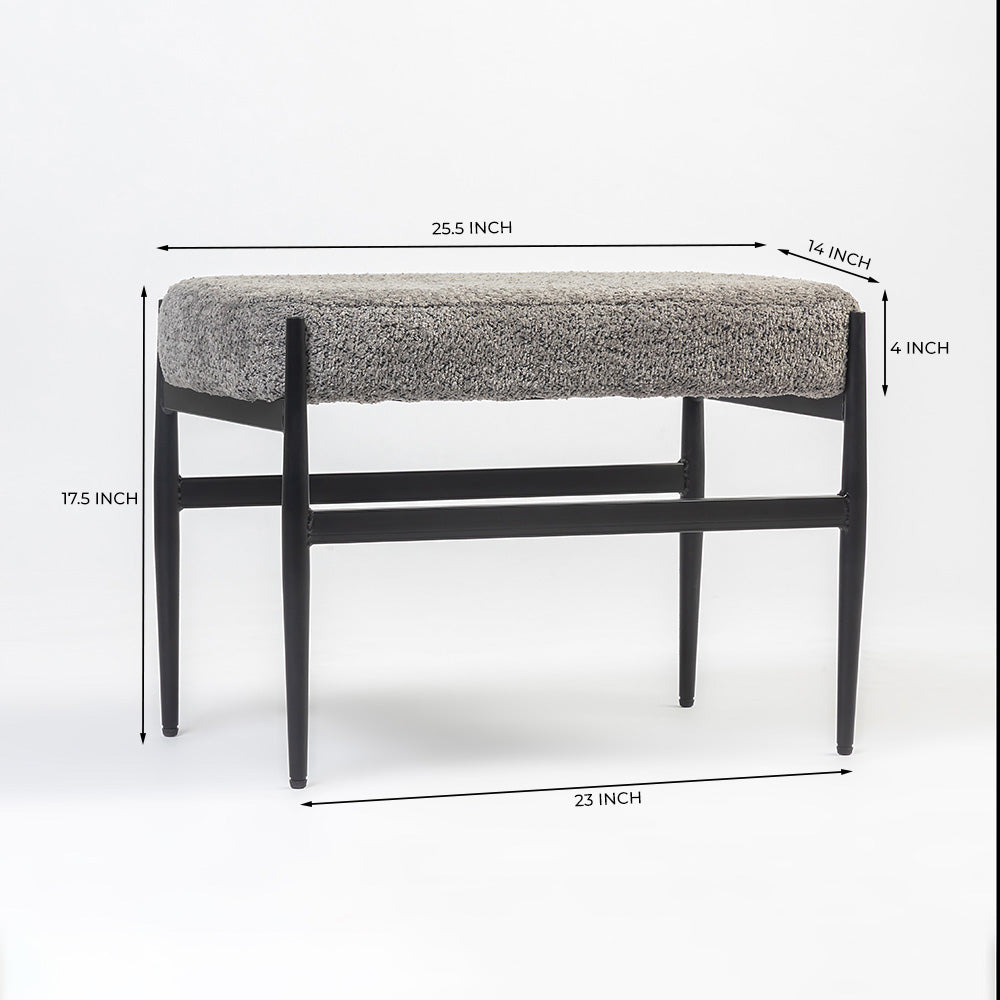 Quaint Iron Bench - Grey