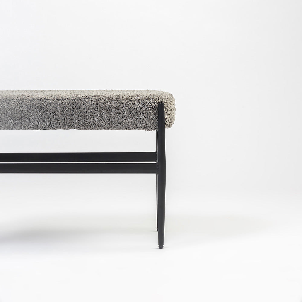 Quaint Iron Bench - Grey