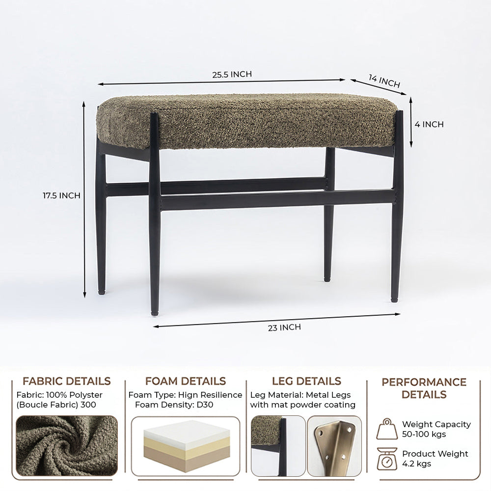 Quaint Iron Bench - Green