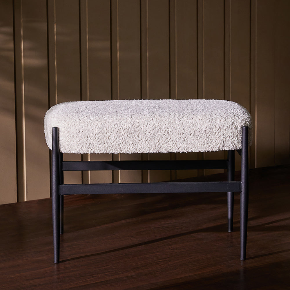 Quaint Iron Bench - White