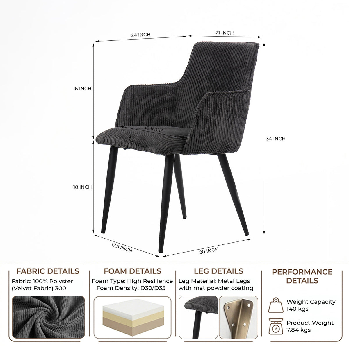Serenity Shore Splendor Dining Chair - Grey