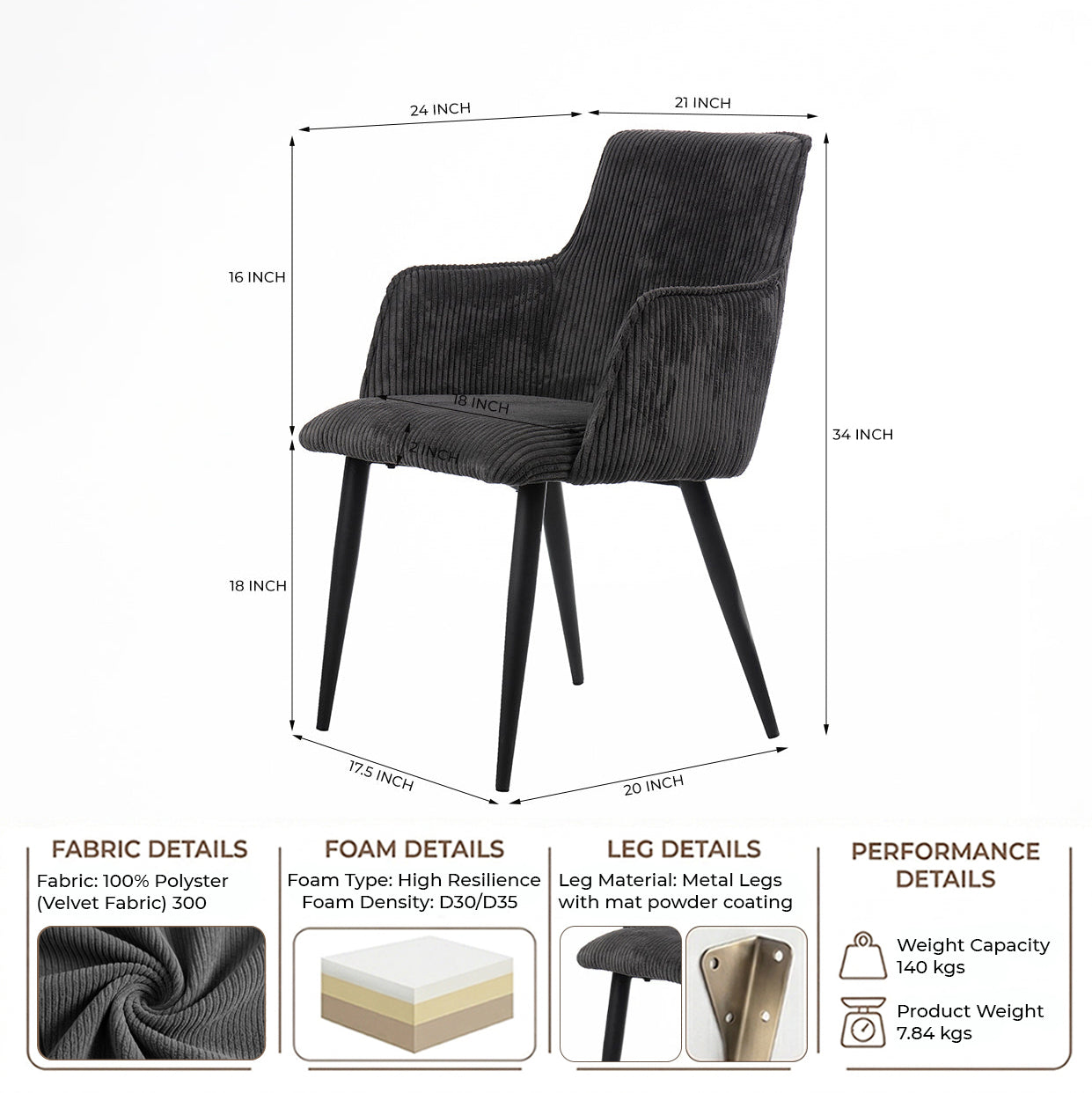 Serenity Shore Splendor Dining Chair - Grey