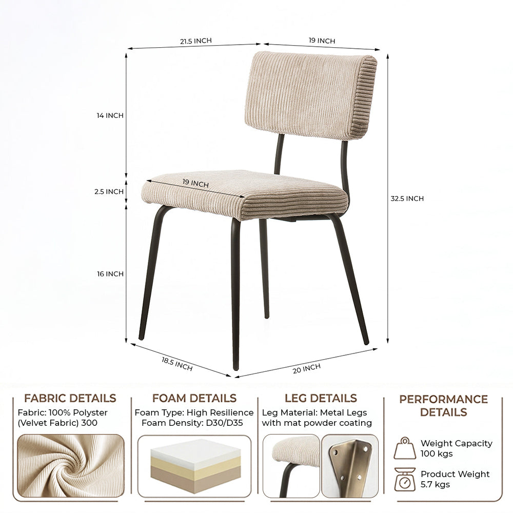 Yucca Yard Yield Dining Chair - Beige White