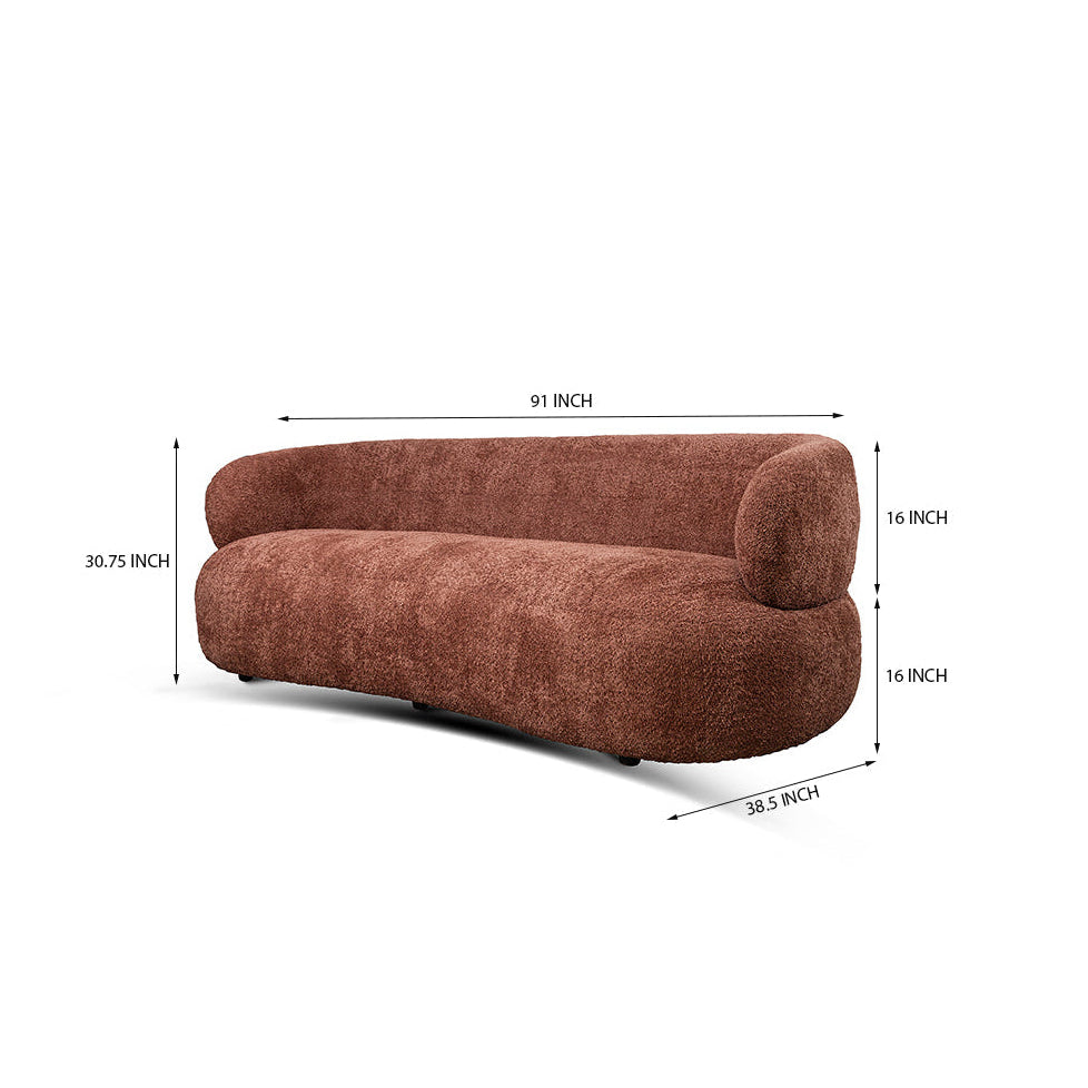 Cedar Crest Charm 3 Seater Sofa - Rose Brown