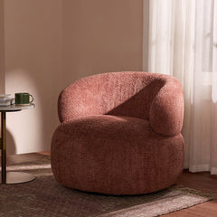 Marshmallow Dew Boucle Sofa - Rose Brown
