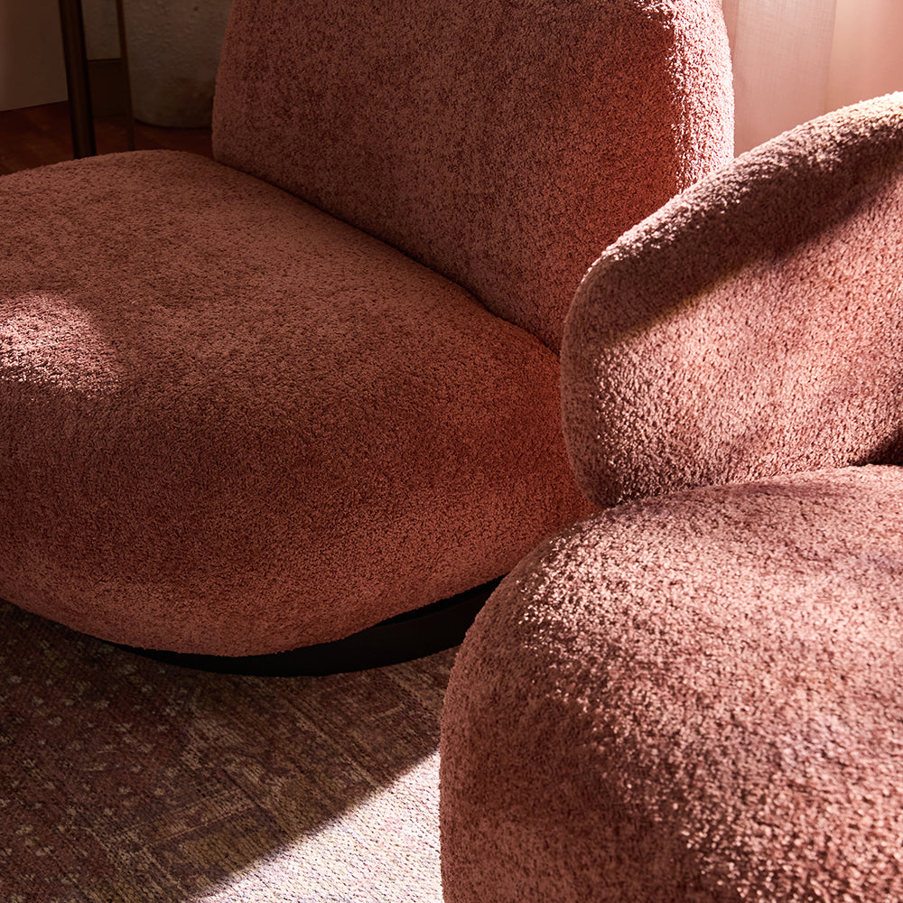 Eden End Swivel Sofa - Rose Brown