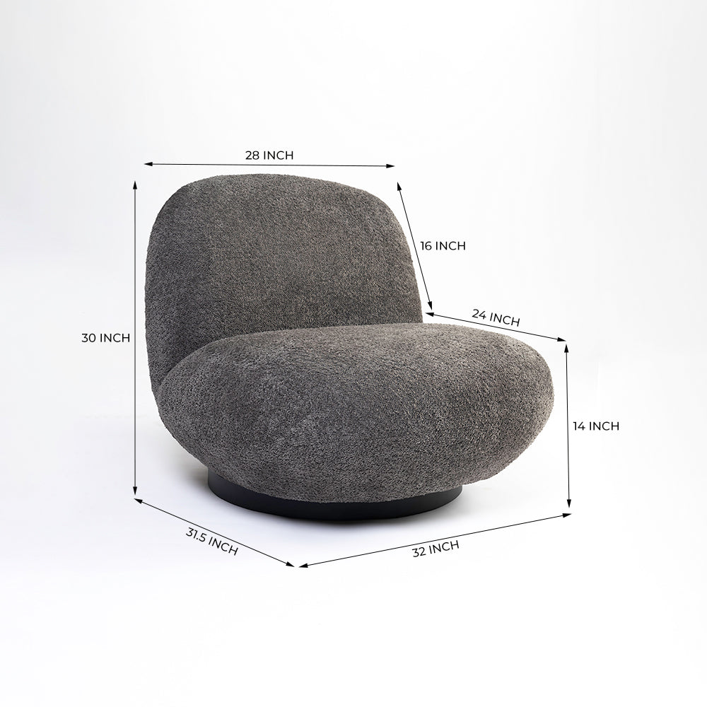 Eden End Swivel Sofa - Dark Grey
