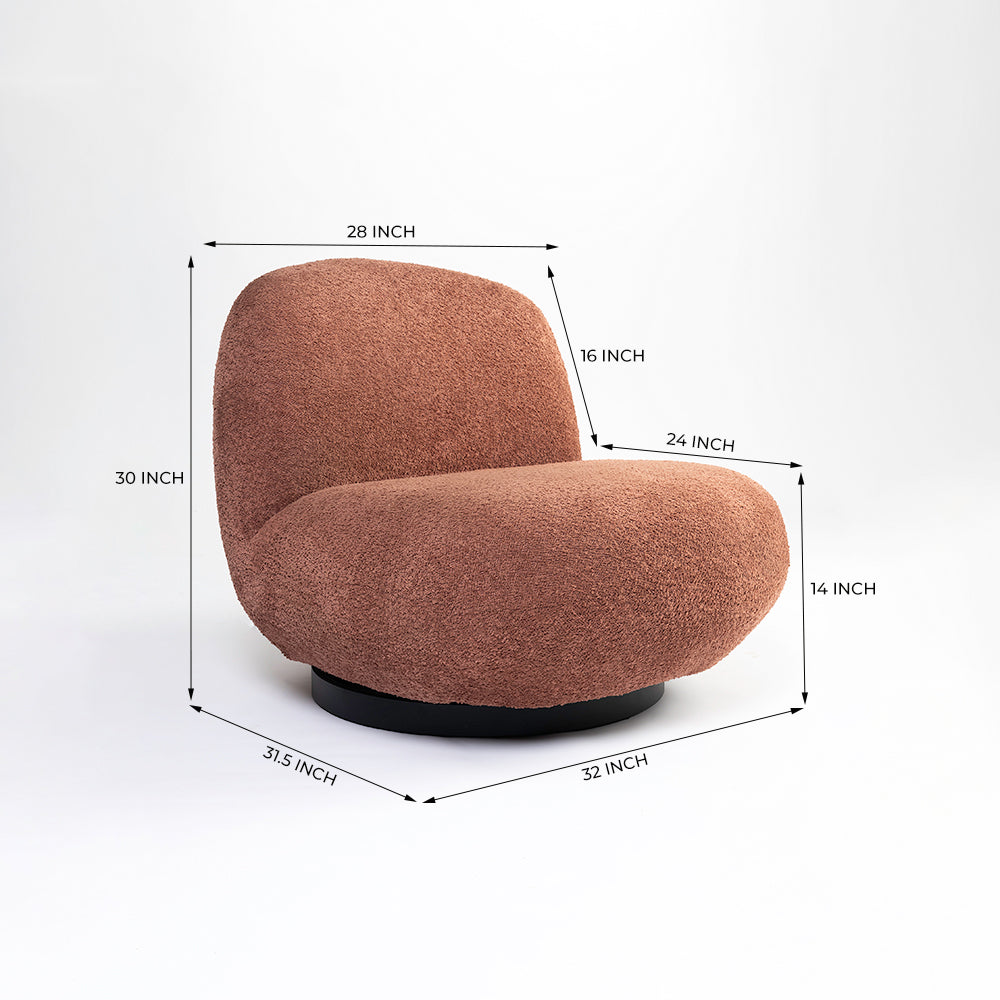 Eden End Swivel Sofa - Rose Brown