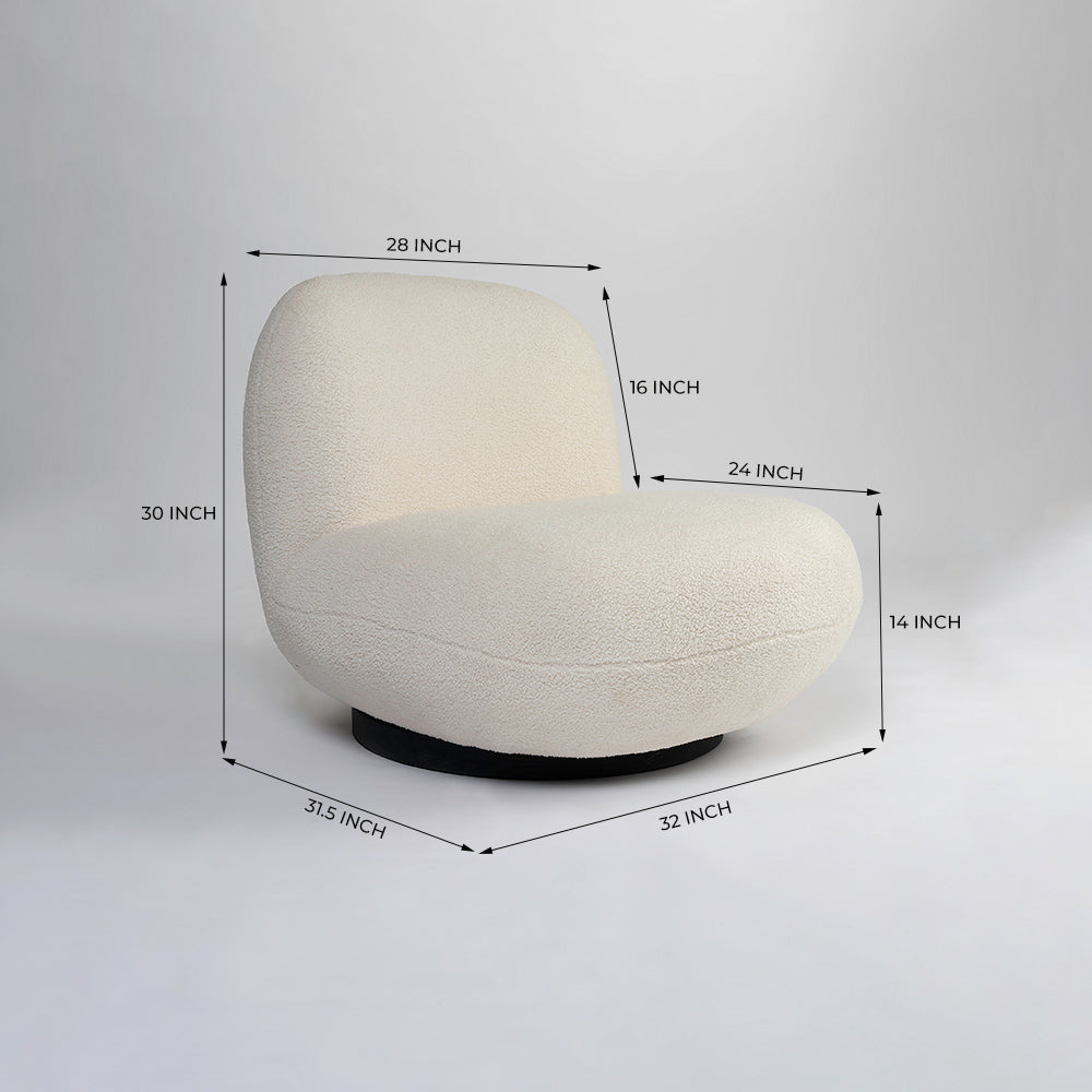 Eden End Swivel Sofa - White